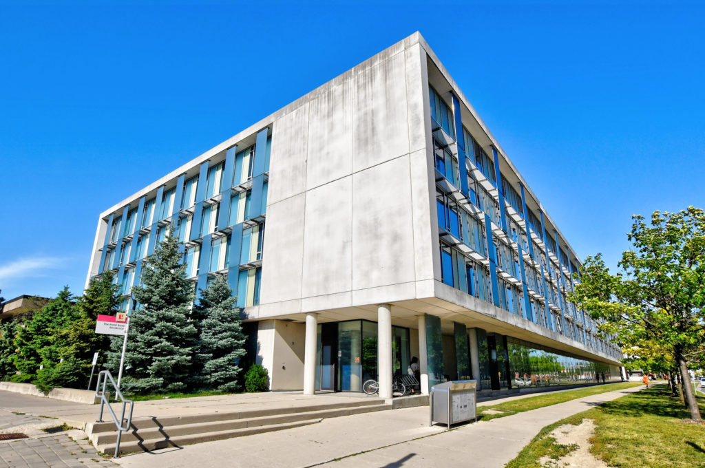 Exterior of The Pond Undergraduate Residence on the York University Keele Campus.