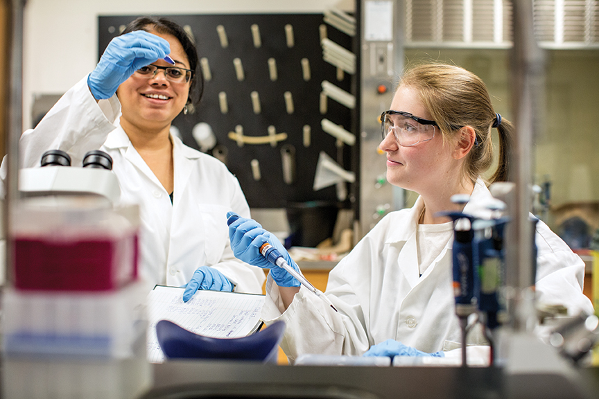 students in a research lab
