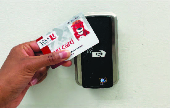 YU card and Blackboard reader